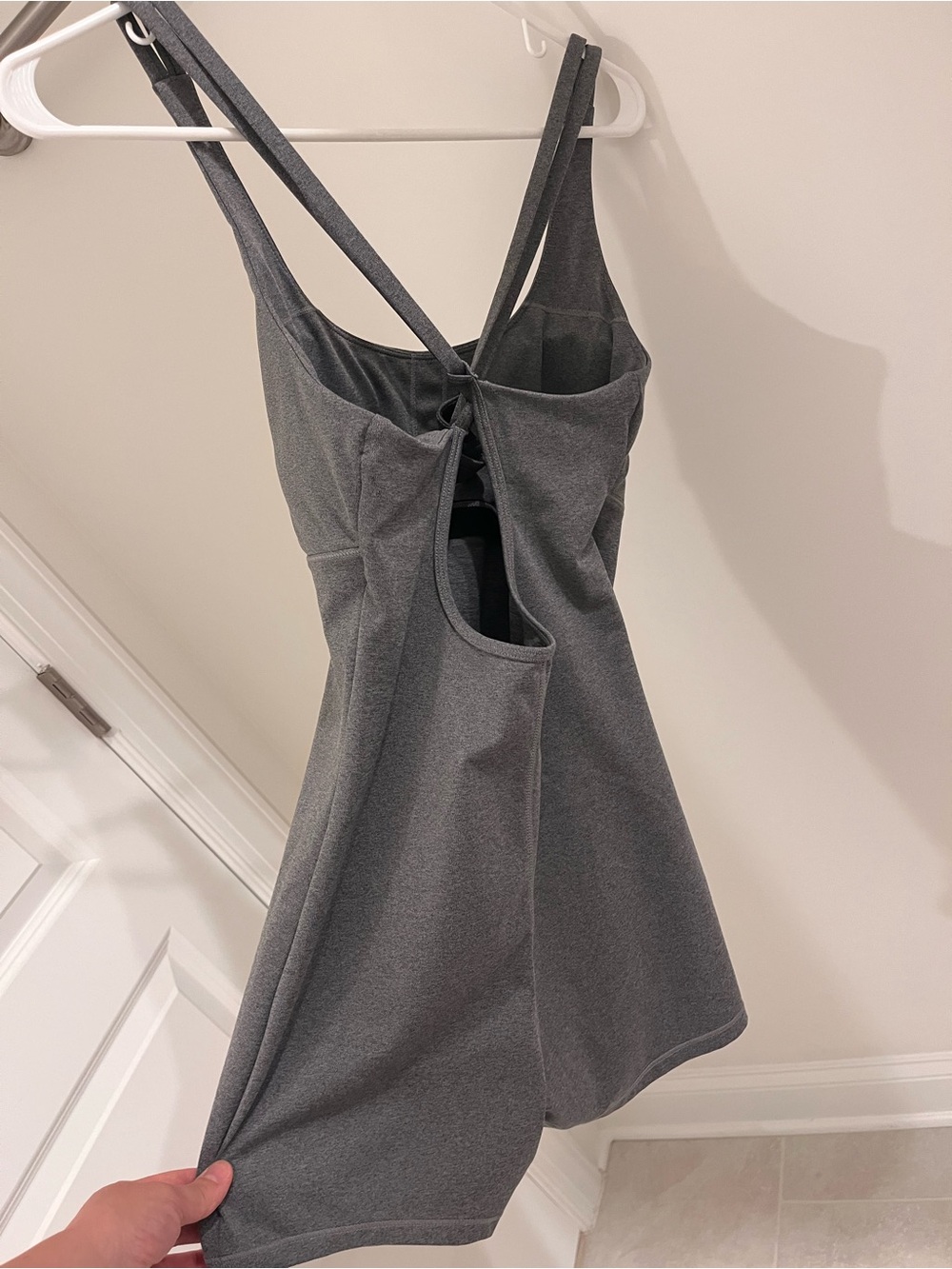 HALARA Gray Sculpting Cross Back Romper - Sporty Vibes, Closet Essential - Picture 4 of 5